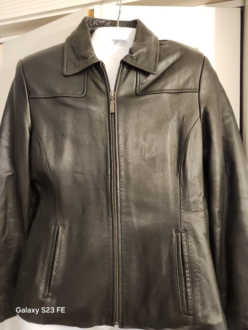 Mens Kenneth Cole Black Leather Jacket